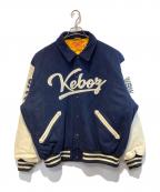 KEBOZケボズ）の古着「スタジャン」｜ネイビー×アイボリー