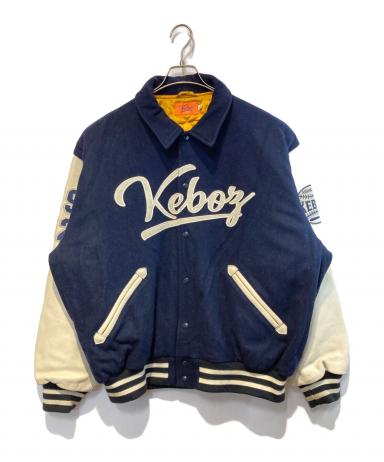 美品　抽選販売ケボズ　スタジャン　ネイビーL 中古・古着通販】KEBOZ (ケボズ) スタジャン ネイビー×アイボリー