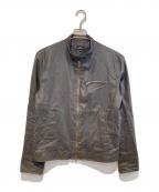 PAUL SMITHポールスミス）の古着「リネンライダースジャケット」｜グレー