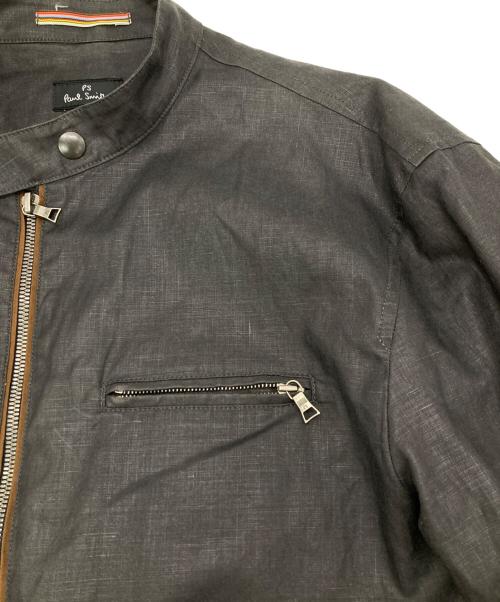 PAUL SMITH（ポールスミス）PAUL SMITH (ポールスミス) リネンライダースジャケット グレー サイズ:XLの古着・服飾アイテム