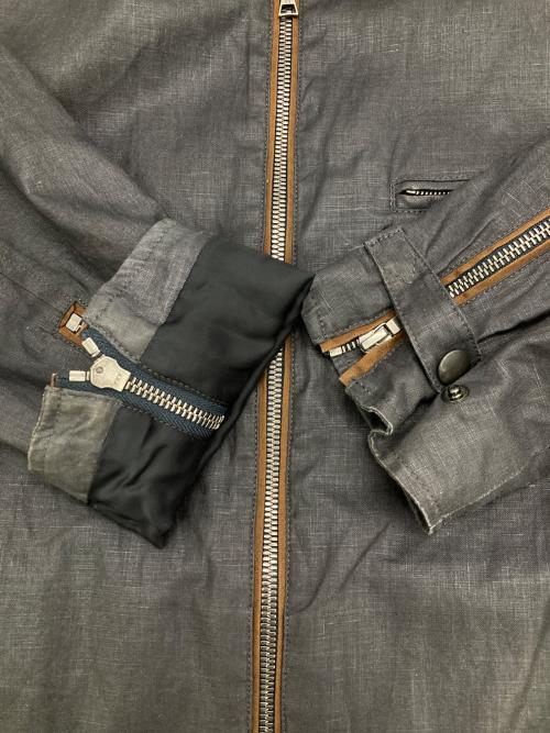 PAUL SMITH（ポールスミス）PAUL SMITH (ポールスミス) リネンライダースジャケット グレー サイズ:XLの古着・服飾アイテム