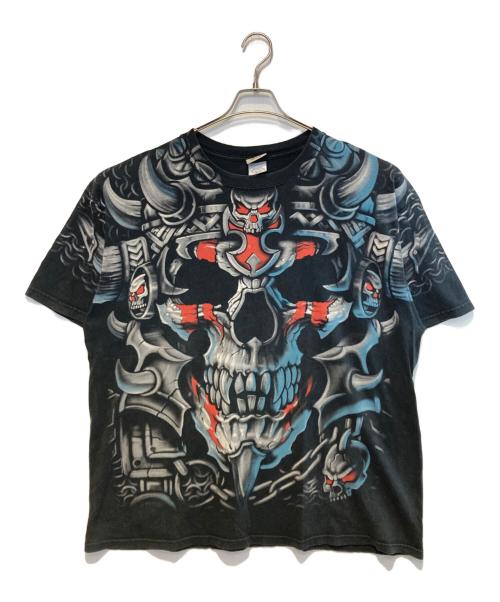 LIQUID BLUE（リキッドブルー）LIQUID BLUE (リキッドブルー) ［古着］スカルプリントTシャツ ブラック サイズ:2XLの古着・服飾アイテム