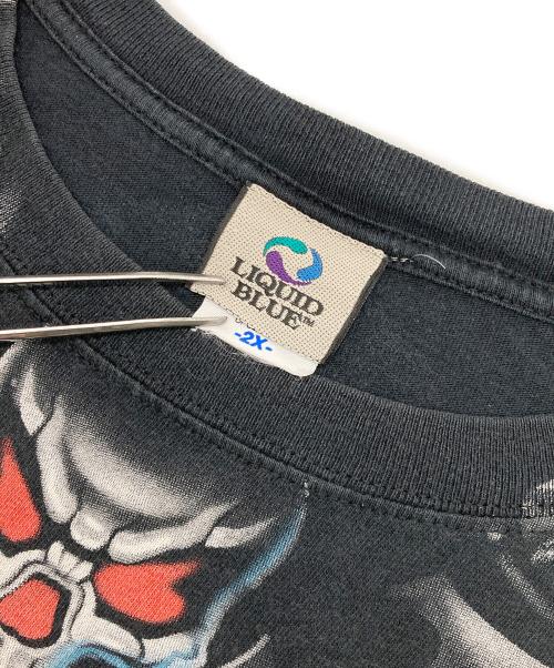 LIQUID BLUE（リキッドブルー）LIQUID BLUE (リキッドブルー) ［古着］スカルプリントTシャツ ブラック サイズ:2XLの古着・服飾アイテム