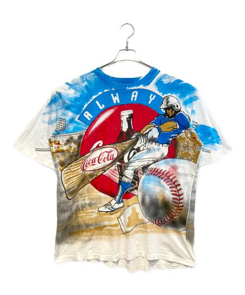 Coca Cola（コカコーラ）Coca Cola (コカコーラ) ［古着］オールオーバープリントTシャツ ホワイト サイズ:XLの古着・服飾アイテム