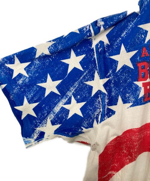 UNISPORT（ユニスポーツ）UNISPORT (ユニスポーツ) オールオーバープリントTシャツ ブルー×レッド×ホワイト サイズ:ＸＬの古着・服飾アイテム