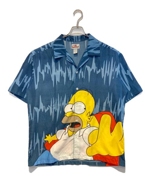 The Simpsons（ザ シンプソンズ）The Simpsons (ザ シンプソンズ) ［古着］オープンカラーシャツ ブルー×イエロー サイズ:Lの古着・服飾アイテム