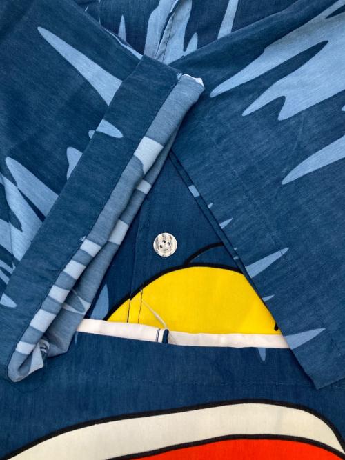 The Simpsons（ザ シンプソンズ）The Simpsons (ザ シンプソンズ) ［古着］オープンカラーシャツ ブルー×イエロー サイズ:Lの古着・服飾アイテム