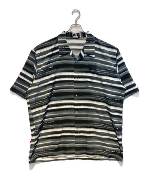 SOUTHPOLE（サウスポール）SOUTHPOLE (サウスポール) ［古着］オープンカラーシャツ ブラック×グレー サイズ:XXLの古着・服飾アイテム