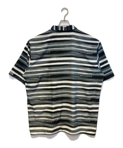 SOUTHPOLE（サウスポール）SOUTHPOLE (サウスポール) ［古着］オープンカラーシャツ ブラック×グレー サイズ:XXLの古着・服飾アイテム