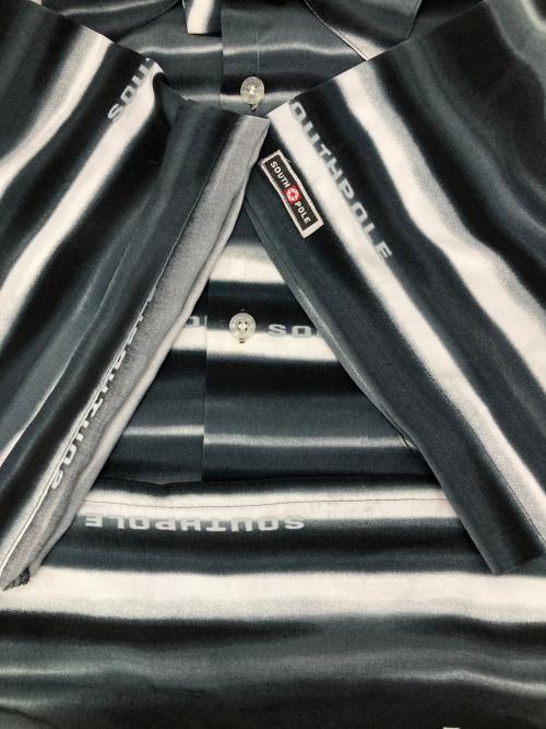 SOUTHPOLE（サウスポール）SOUTHPOLE (サウスポール) ［古着］オープンカラーシャツ ブラック×グレー サイズ:XXLの古着・服飾アイテム