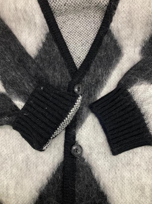 WACKO MARIA（ワコマリア）WACKO MARIA (ワコマリア) ダイアモンド柄モヘアカーディガン) ホワイト×ブラック サイズ:Lの古着・服飾アイテム