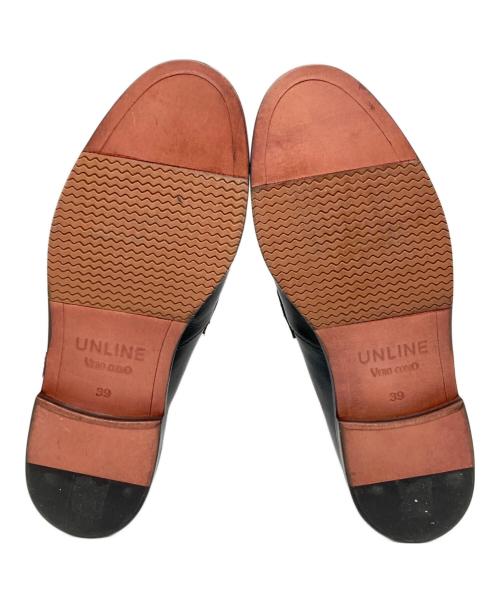 UNLINE（アンライン）UNLINE (アンライン) コインローファー ブラック サイズ:39（24.5cm相当）の古着・服飾アイテム