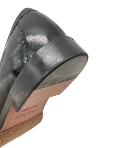 UNLINE（アンライン）UNLINE (アンライン) コインローファー ブラック サイズ:39（24.5cm相当）の古着・服飾アイテム