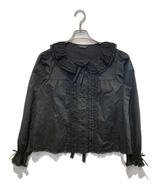 PINK HOUSE（ピンクハウス）PINK HOUSE (ピンクハウス) フリルブラウス ブラック サイズ:FREEの古着・服飾アイテム