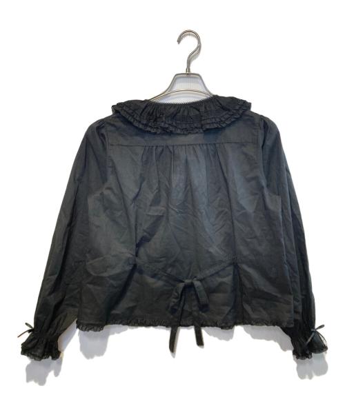 PINK HOUSE（ピンクハウス）PINK HOUSE (ピンクハウス) フリルブラウス ブラック サイズ:FREEの古着・服飾アイテム