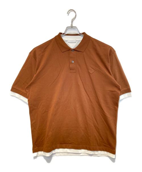 PRADA（プラダ）PRADA (プラダ) レイヤードポロシャツ ブラウン サイズ:XXLの古着・服飾アイテム