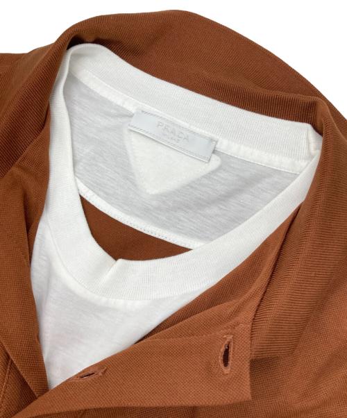 PRADA（プラダ）PRADA (プラダ) レイヤードポロシャツ ブラウン サイズ:XXLの古着・服飾アイテム