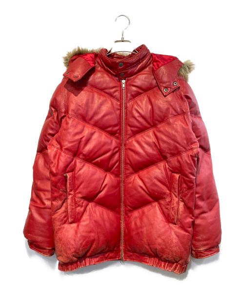 SUPREME（シュプリーム）SUPREME (シュプリーム) Leather Down Jacket レッド サイズ:Lの古着・服飾アイテム