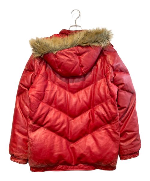 SUPREME（シュプリーム）SUPREME (シュプリーム) Leather Down Jacket レッド サイズ:Lの古着・服飾アイテム