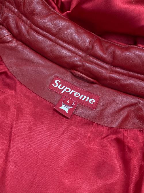 SUPREME（シュプリーム）SUPREME (シュプリーム) Leather Down Jacket レッド サイズ:Lの古着・服飾アイテム
