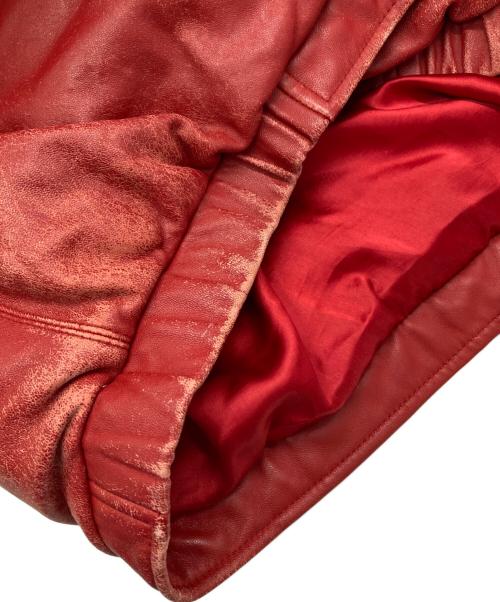 SUPREME（シュプリーム）SUPREME (シュプリーム) Leather Down Jacket レッド サイズ:Lの古着・服飾アイテム