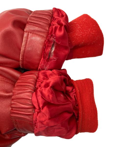 SUPREME（シュプリーム）SUPREME (シュプリーム) Leather Down Jacket レッド サイズ:Lの古着・服飾アイテム