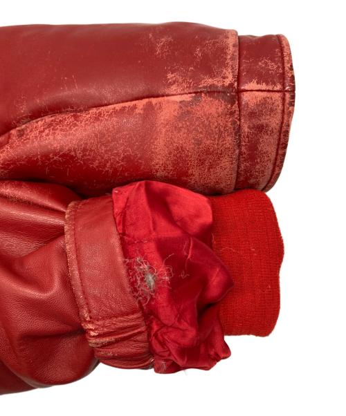 SUPREME（シュプリーム）SUPREME (シュプリーム) Leather Down Jacket レッド サイズ:Lの古着・服飾アイテム