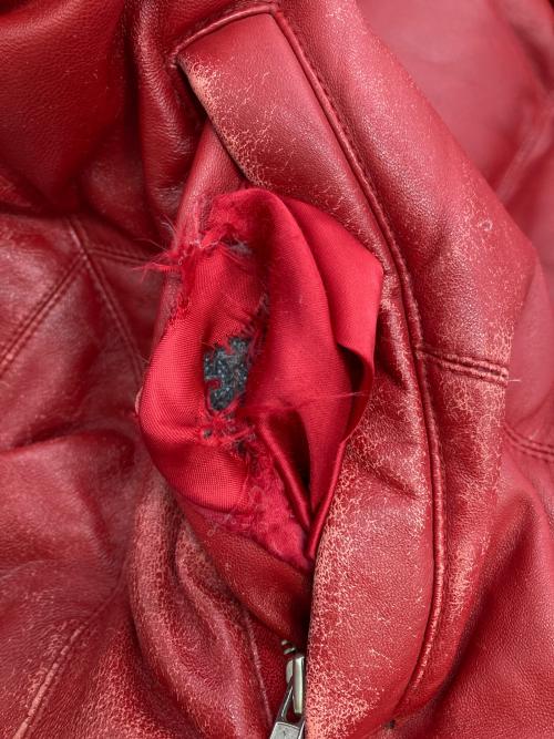 SUPREME（シュプリーム）SUPREME (シュプリーム) Leather Down Jacket レッド サイズ:Lの古着・服飾アイテム