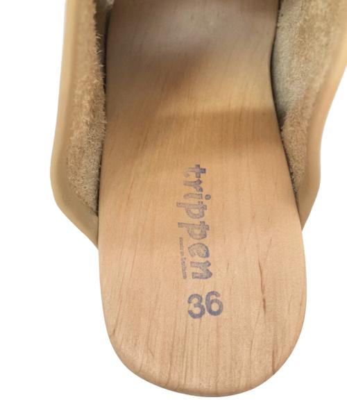 Trippen（トリッペン）Trippen (トリッペン) スリップインウッドレザーサンダル ベージュ サイズ:36（23～23.5cm相当）の古着・服飾アイテム