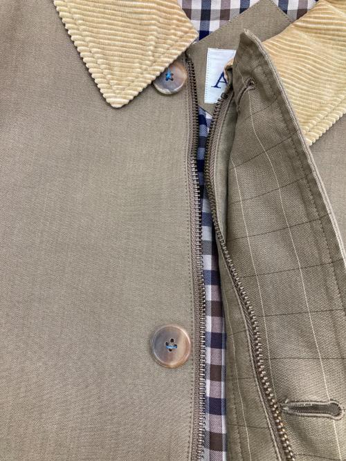 Aquascutum（アクアスキュータム）Aquascutum (アクアスキュータム) 襟コーデュロイハーフコート ベージュ サイズ:Ｍの古着・服飾アイテム