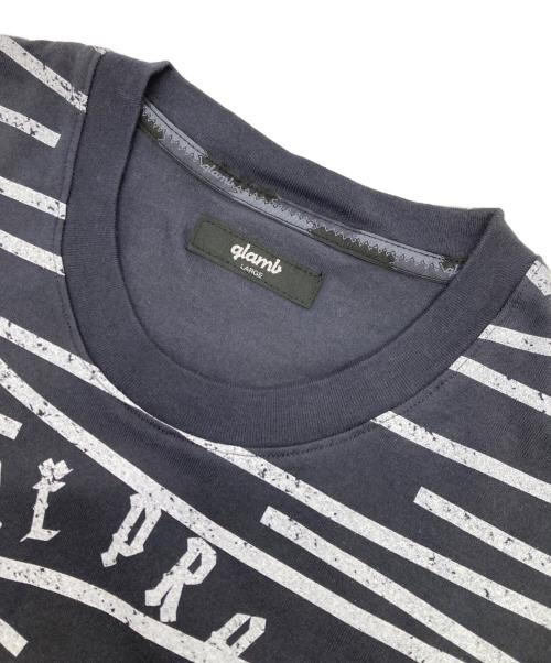 glamb（グラム）glamb (グラム) クラッシュドボーダーカットソー グレー×ホワイト サイズ:Lの古着・服飾アイテム