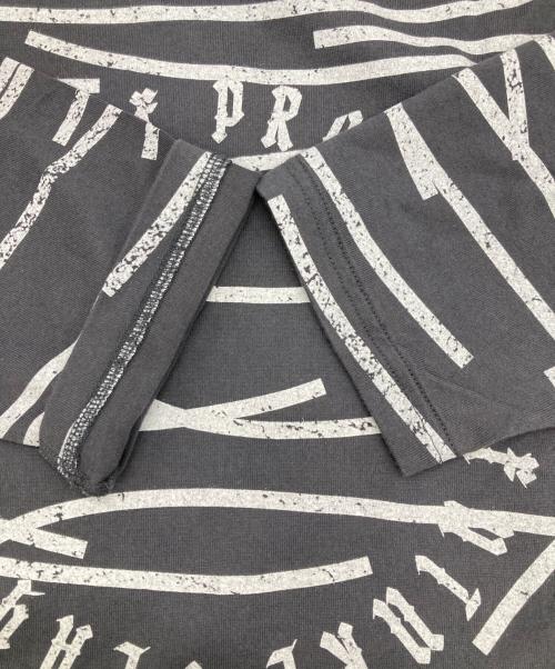 glamb（グラム）glamb (グラム) クラッシュドボーダーカットソー グレー×ホワイト サイズ:Lの古着・服飾アイテム