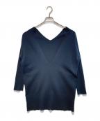 Curensologyカレンソロジー）の古着「コットンカシミヤVネックスウェット」｜ネイビー