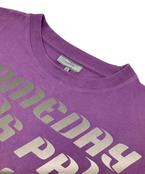 LANVIN（ランバン）LANVIN (ライバン) オーバーサイズ ワード Tシャツ パープル サイズ:Ｍの古着・服飾アイテム
