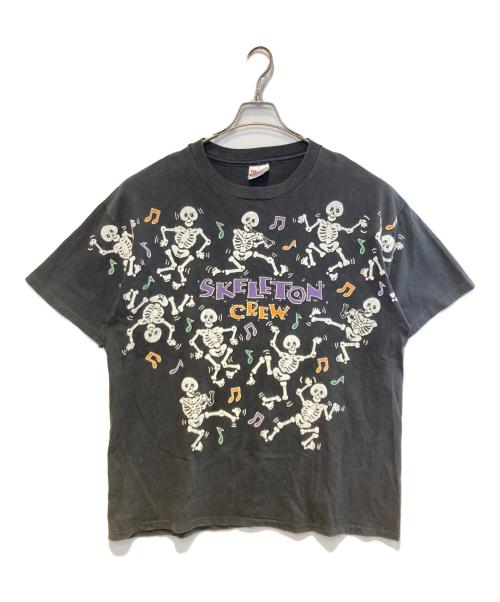 Hanes（ヘインズ）Hanes (ヘインズ) ［古着］スケルトンプリントTシャツ ブラック サイズ:XLの古着・服飾アイテム