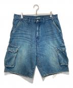 master-pieceマスターピース）の古着「デニムカーゴハーフパンツ」｜インディゴ