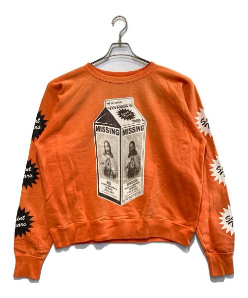 SAINT MICHAEL（セントマイケル）SAINT MICHAEL (セントマイケル) Denim Tears (デニムティアーズ) MILK PACK CREWNECK SWEAT オレンジ サイズ:Lの古着・服飾アイテム
