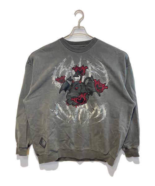 GALFY（ガルフィー）GALFY (ガルフィー) AVAM (アベアム) GEKIROCK CLOTHING (ゲキロッククロージング) コラボ・スウェット グレー サイズ:Lの古着・服飾アイテム