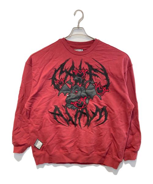 GALFY（ガルフィー）GALFY (ガルフィー) AVAM (アベアム) GEKIROCK CLOTHING (ゲキロッククロージング) コラボ・スウェット レッド サイズ:Lの古着・服飾アイテム
