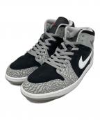 NIKEナイキ）の古着「エアジョーダン1 ミッド」｜ブラック×グレー