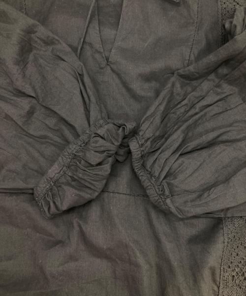 FRAMeWORK（フレームワーク）FRAMeWORK (フレームワーク) ファインボイルシームレースカフタンワンピース ブラック サイズ:36の古着・服飾アイテム