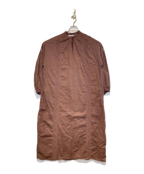 FRAMeWORK（フレームワーク）FRAMeWORK (フレームワーク) ファインボイルシームレースカフタンワンピース ブラウン サイズ:36の古着・服飾アイテム