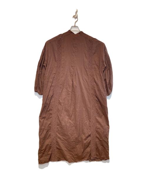 FRAMeWORK（フレームワーク）FRAMeWORK (フレームワーク) ファインボイルシームレースカフタンワンピース ブラウン サイズ:36の古着・服飾アイテム