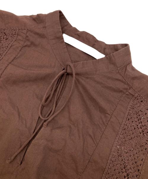 FRAMeWORK（フレームワーク）FRAMeWORK (フレームワーク) ファインボイルシームレースカフタンワンピース ブラウン サイズ:36の古着・服飾アイテム