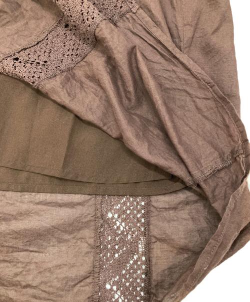 FRAMeWORK（フレームワーク）FRAMeWORK (フレームワーク) ファインボイルシームレースカフタンワンピース ブラウン サイズ:36の古着・服飾アイテム