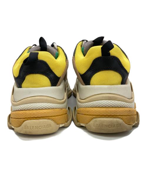 BALENCIAGA（バレンシアガ）BALENCIAGA (バレンシアガ) トリプルS メッシュ×レザー スニーカー ベージュ×グリーン サイズ:27.5cmの古着・服飾アイテム