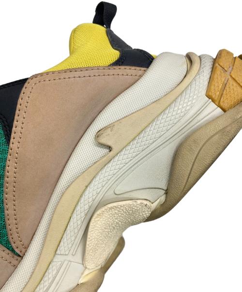 BALENCIAGA（バレンシアガ）BALENCIAGA (バレンシアガ) トリプルS メッシュ×レザー スニーカー ベージュ×グリーン サイズ:27.5cmの古着・服飾アイテム