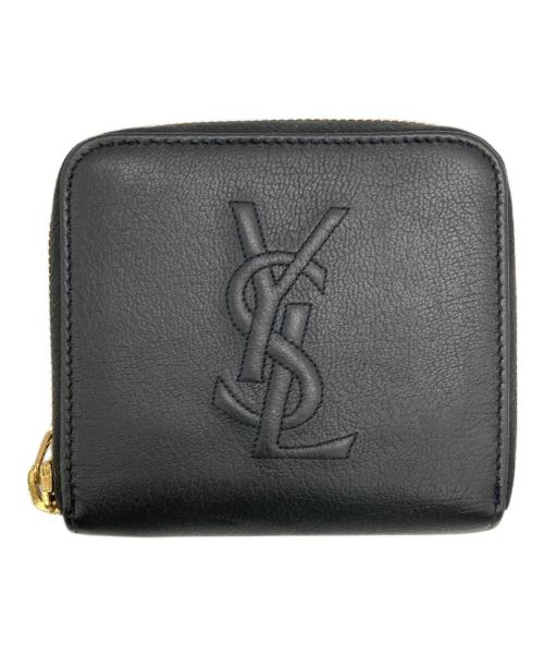 Yves Saint Laurent（イヴサンローラン）Yves Saint Laurent (イヴサンローラン) ロゴレザーラウンドジップウォレット ブラック サイズ:下記参照　の古着・服飾アイテム
