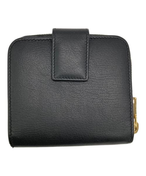 Yves Saint Laurent（イヴサンローラン）Yves Saint Laurent (イヴサンローラン) ロゴレザーラウンドジップウォレット ブラック サイズ:下記参照　の古着・服飾アイテム