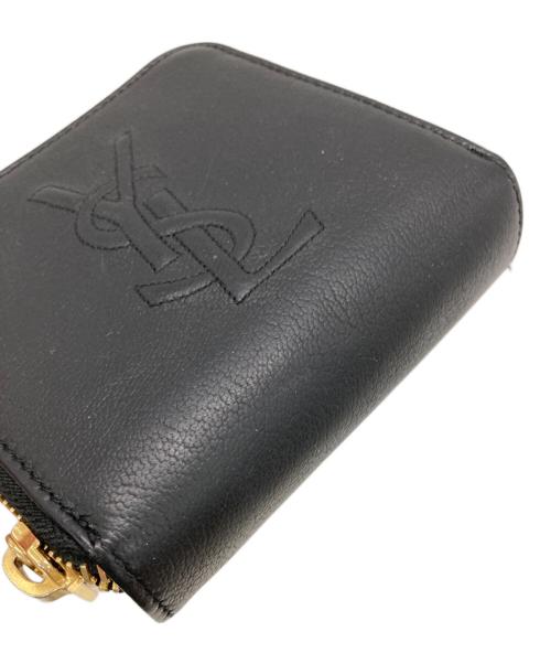 Yves Saint Laurent（イヴサンローラン）Yves Saint Laurent (イヴサンローラン) ロゴレザーラウンドジップウォレット ブラック サイズ:下記参照　の古着・服飾アイテム